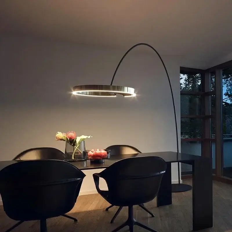Black & gold arched floor lamp living room grote dimbare