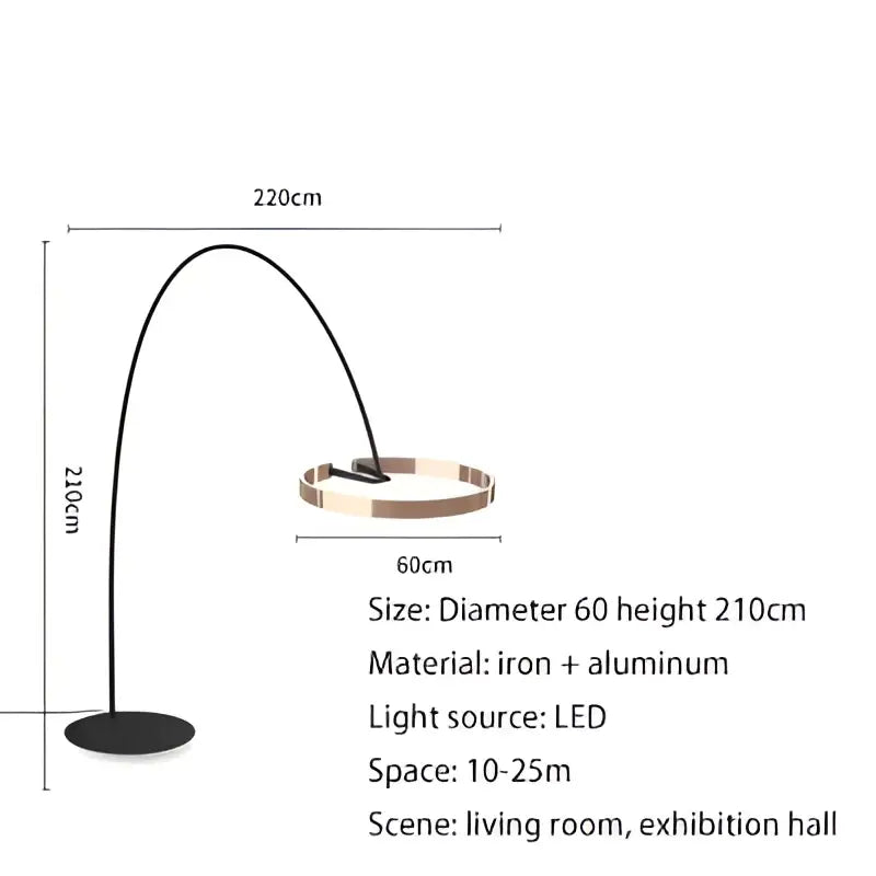 Black & gold arched floor lamp living room grote dimbare