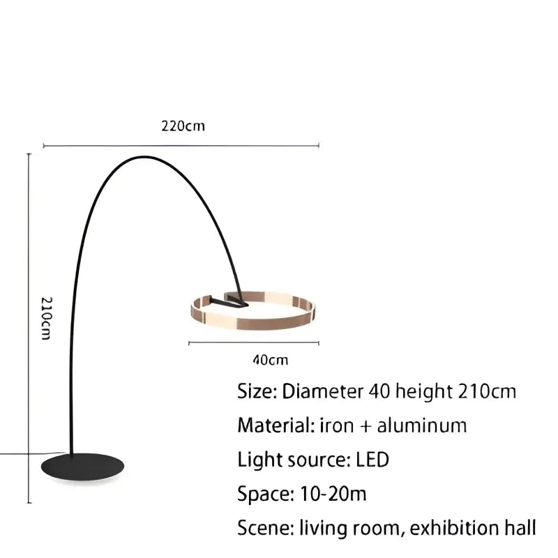 Black & gold arched floor lamp living room grote dimbare