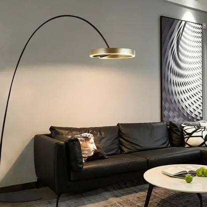 Black & gold arched floor lamp living room grote dimbare