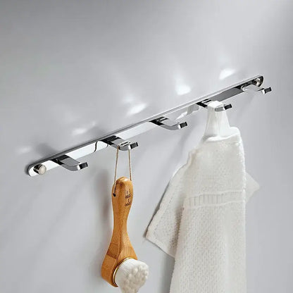 Black gold brass robe rack bathroom wall mount towel storage