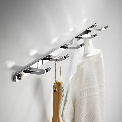 Black gold brass robe rack bathroom wall mount towel storage