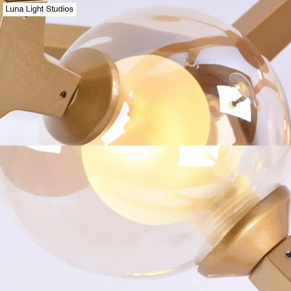 Black & gold bubble wall sconce – bedroom glass globe light