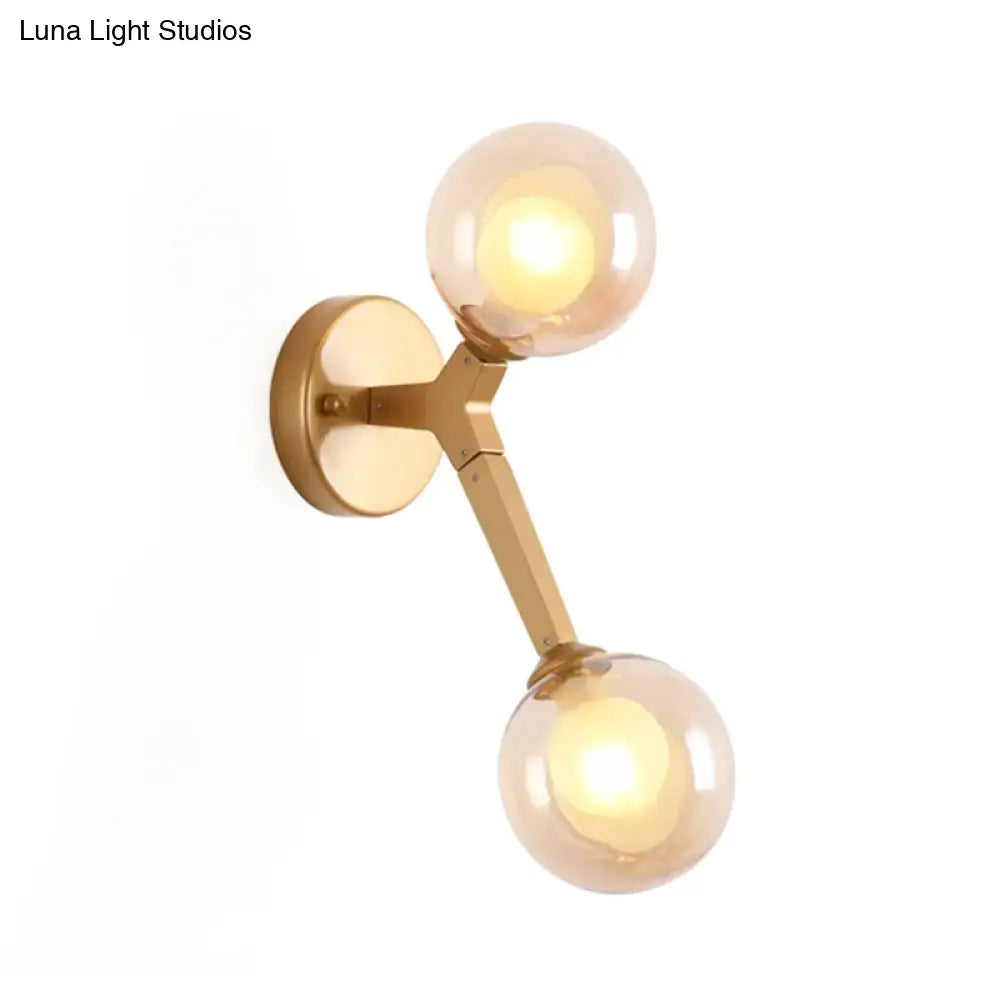 Black & gold bubble wall sconce – bedroom glass globe light
