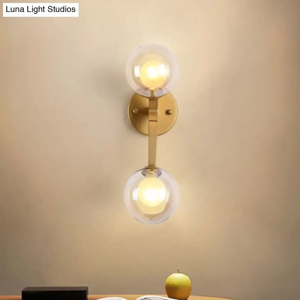 Black & gold bubble wall sconce – bedroom glass globe light