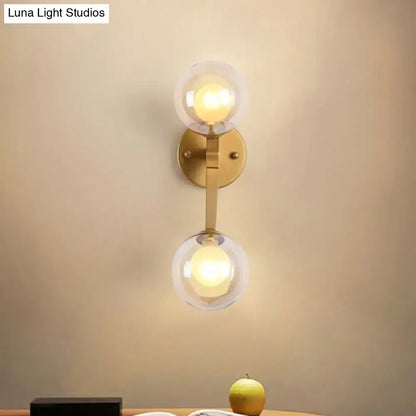 Black & gold bubble wall sconce – bedroom glass globe light