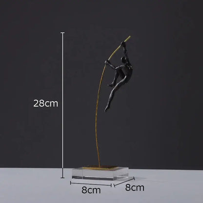 Black & gold gymnastic acrobat resin sculpture living room decor