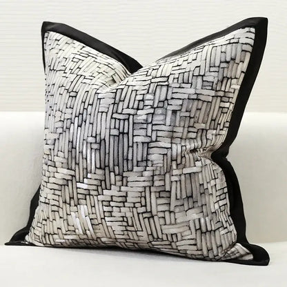 Black & gold leopard embroidery pillow covers living room decor