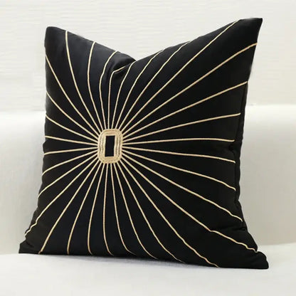 Black & gold leopard embroidery pillow covers living room decor