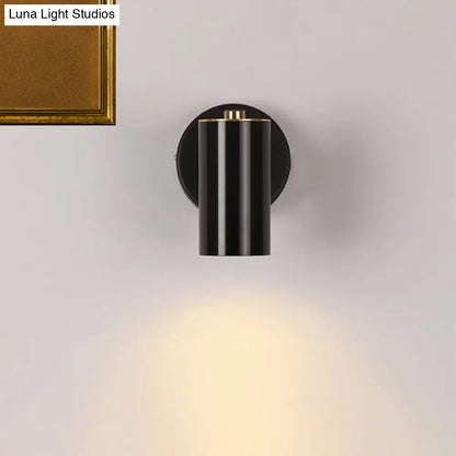 DecorBites™ Black/Gold Metallic Tube Wall Sconce with LED Light for Bedside