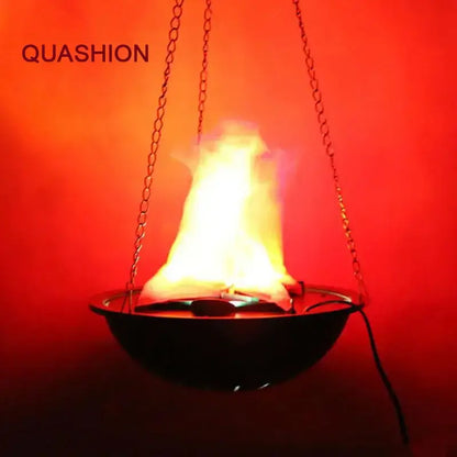 Black hanging electronic brazier flame lamp for bar pendant light