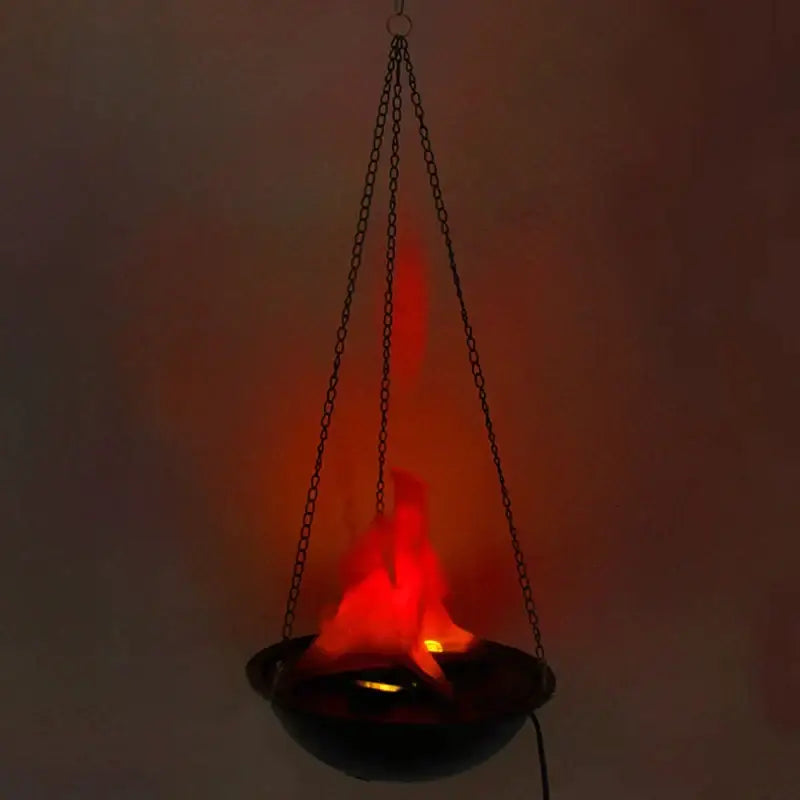 Black hanging electronic brazier flame lamp for bar pendant light