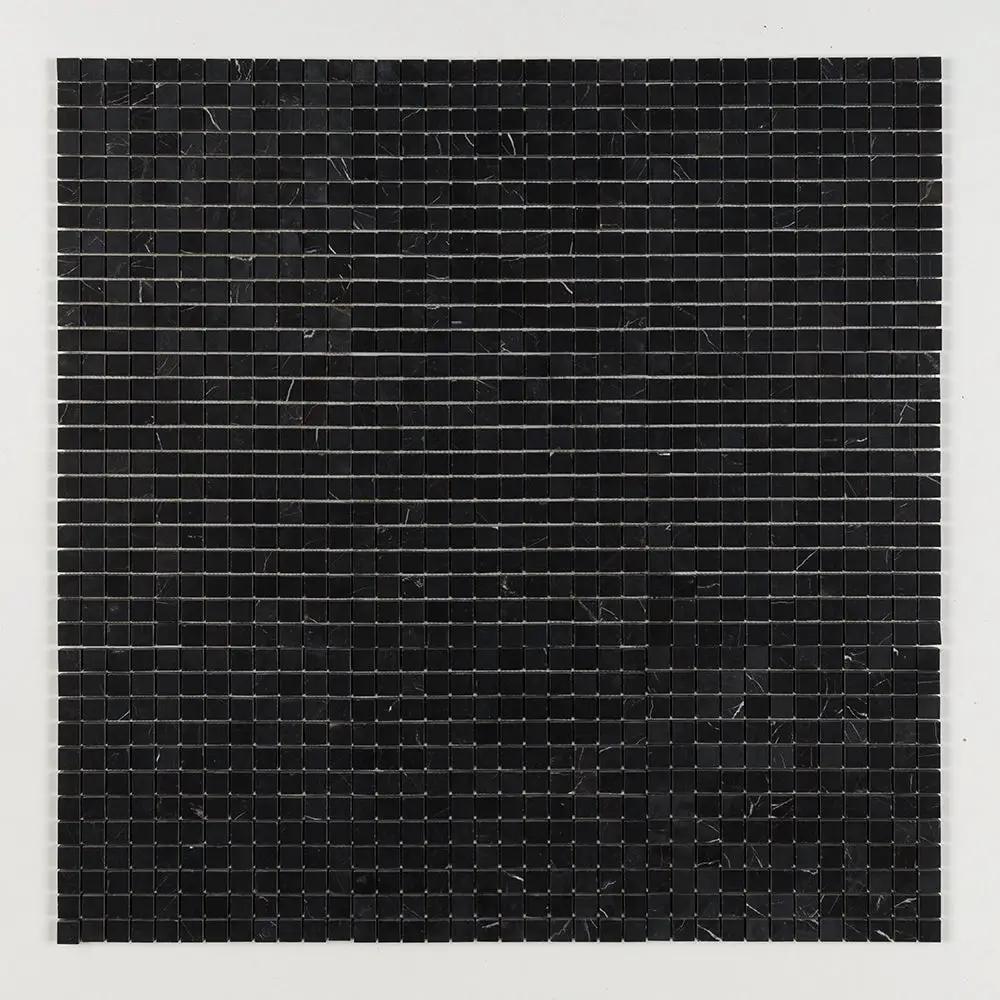 Black Honed 1x1 Marble Mosaics 12x12