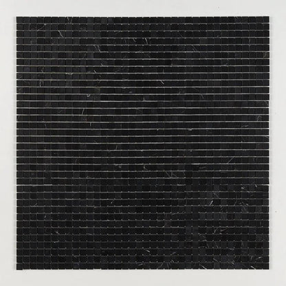 Black Honed 1x1 Marble Mosaics 12x12