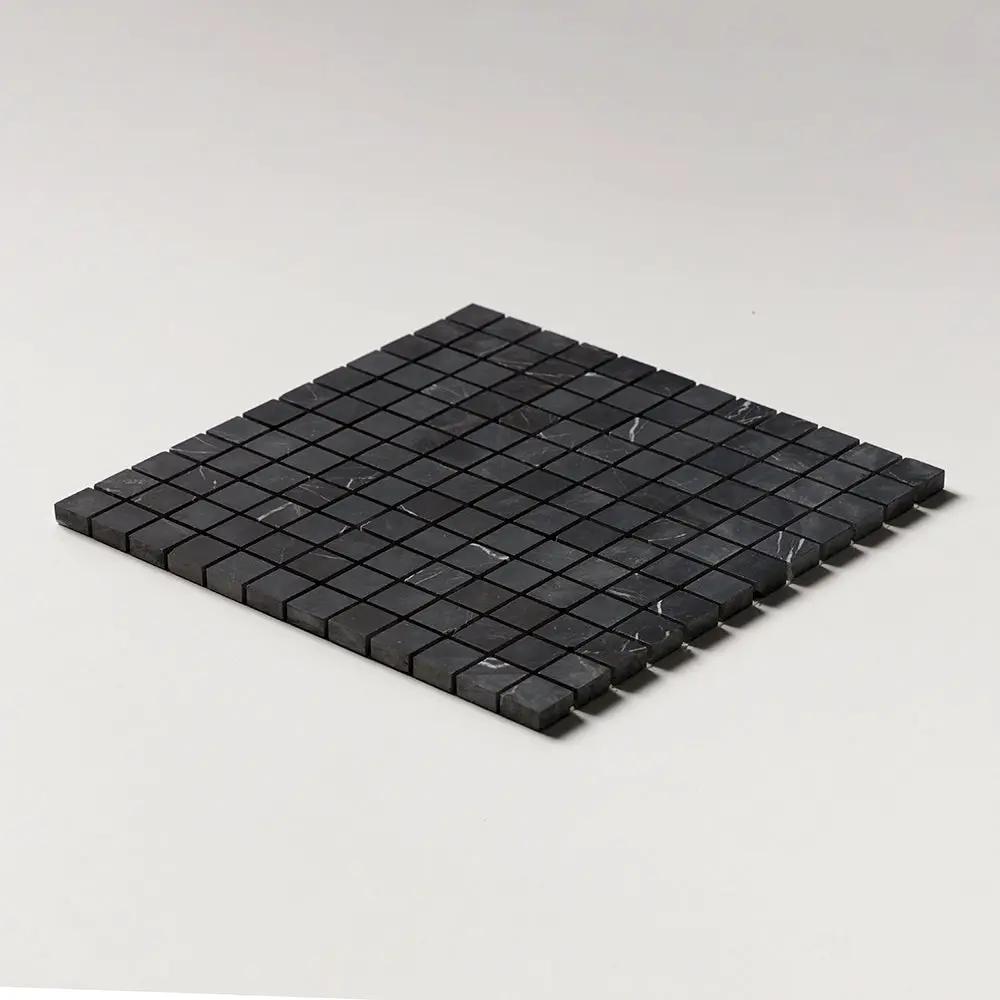 Black Honed 1x1 Marble Mosaics 12x12