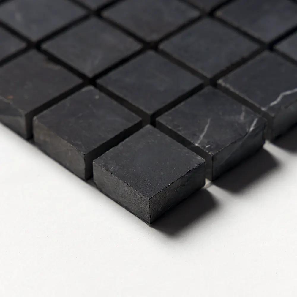 Black Honed 1x1 Marble Mosaics 12x12
