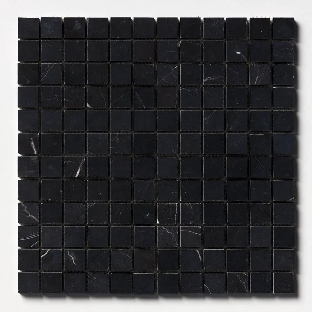 Black Honed 1x1 Marble Mosaics 12x12