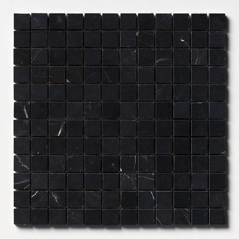 Black Honed 1x1 Marble Mosaics 12x12