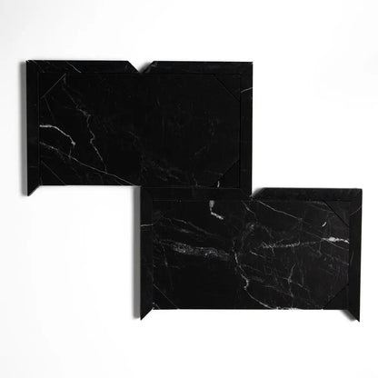 Black Honed French Interlock Marble Mosaics 12 1/4x15 7/8