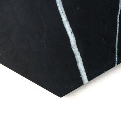 Black Honed Hexagon Marble Tiles 5 25/32x5