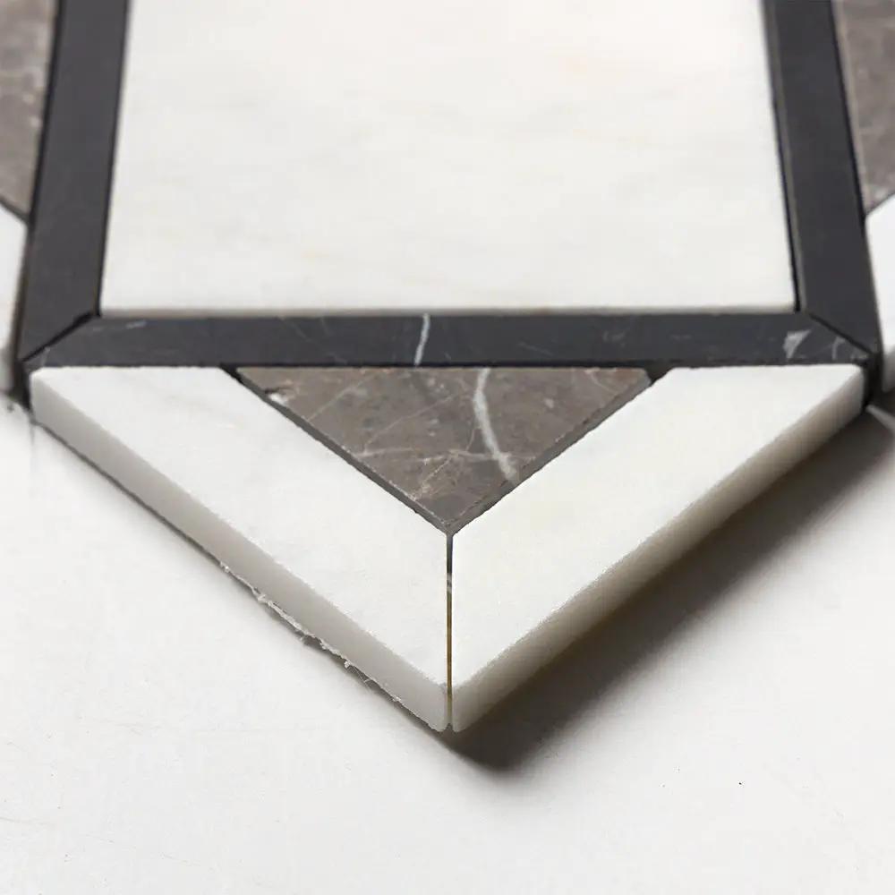Satin Perla Honed Kent Marble Mosaics 13 9/16x13 9/16