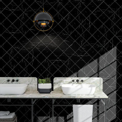 Black Honed Marble Tiles 5 1/2x5 1/2