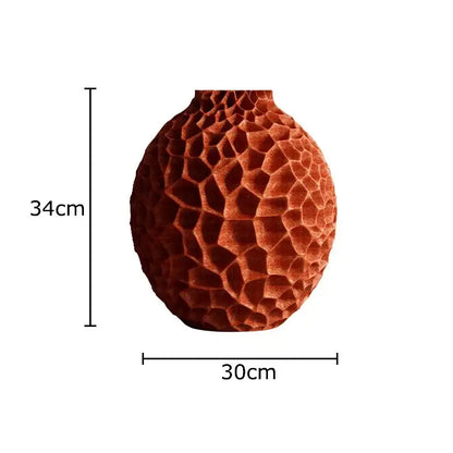 Black honeycomb texture ceramic vase living room artificial flower arrangement