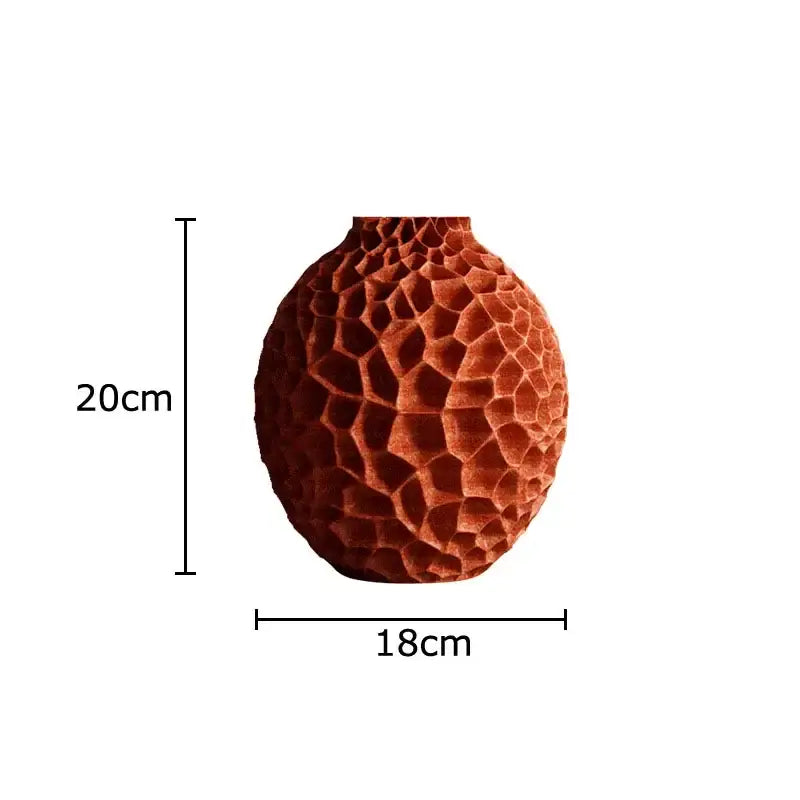 Black honeycomb texture ceramic vase living room artificial flower arrangement