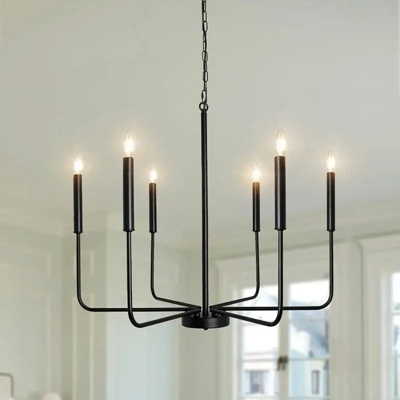 Black iron branch chandelier dining room pendant light
