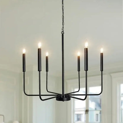 Black iron branch chandelier dining room pendant light