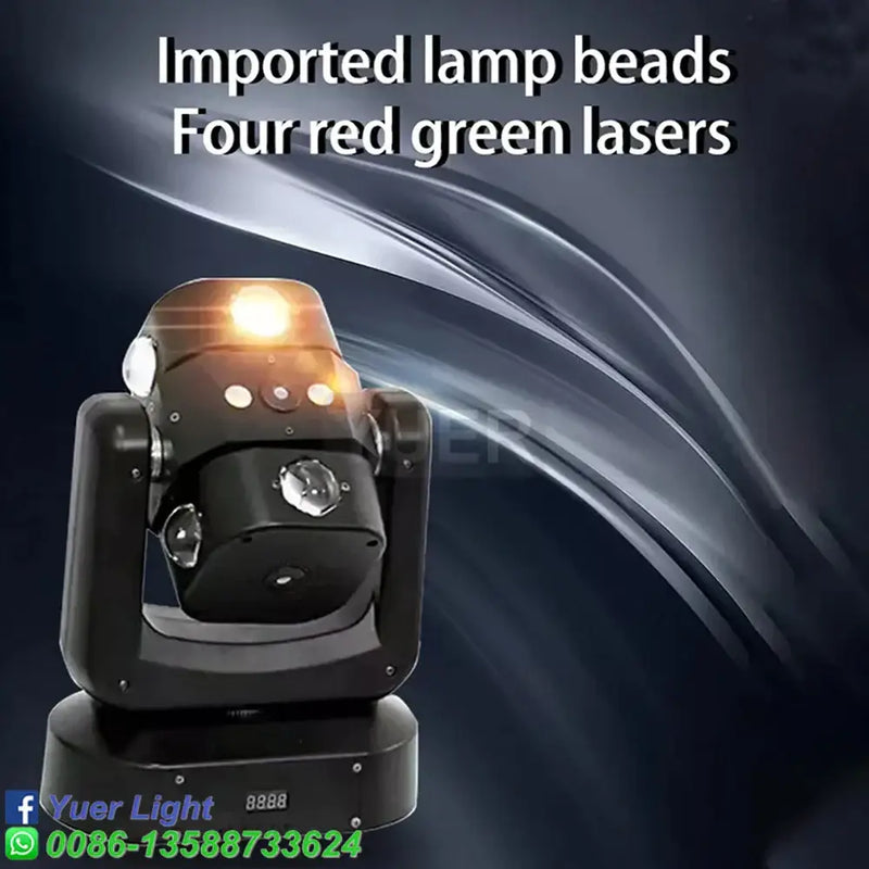 Black led disco ball lights with 4 lasers for living room stage