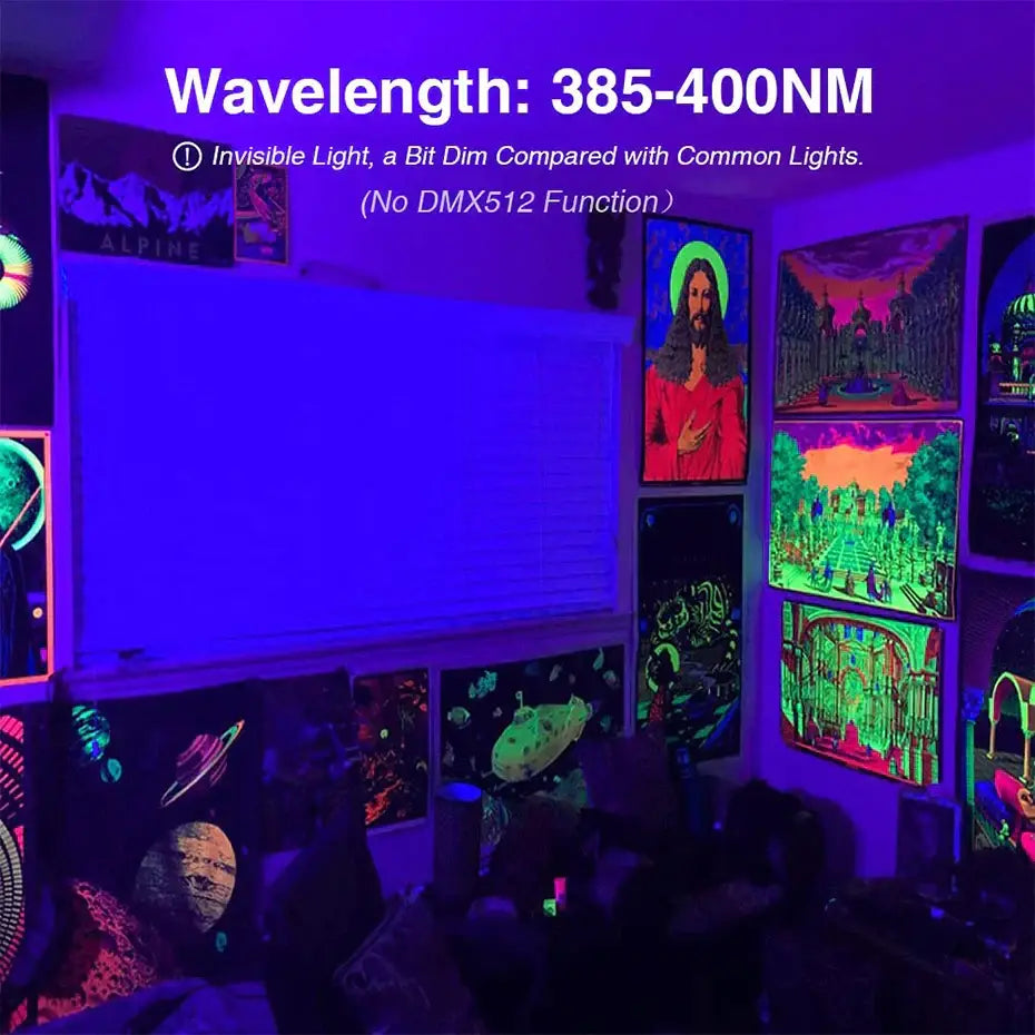 Black led uv black light flood lamp for halloween party decor
