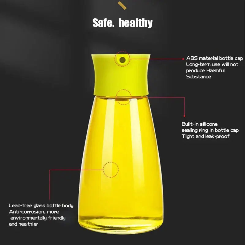 Black & lime green 170ml seasoning bottle set kitchen glass dispenser