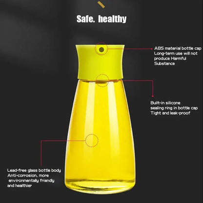 Black & lime green 170ml seasoning bottle set kitchen glass dispenser