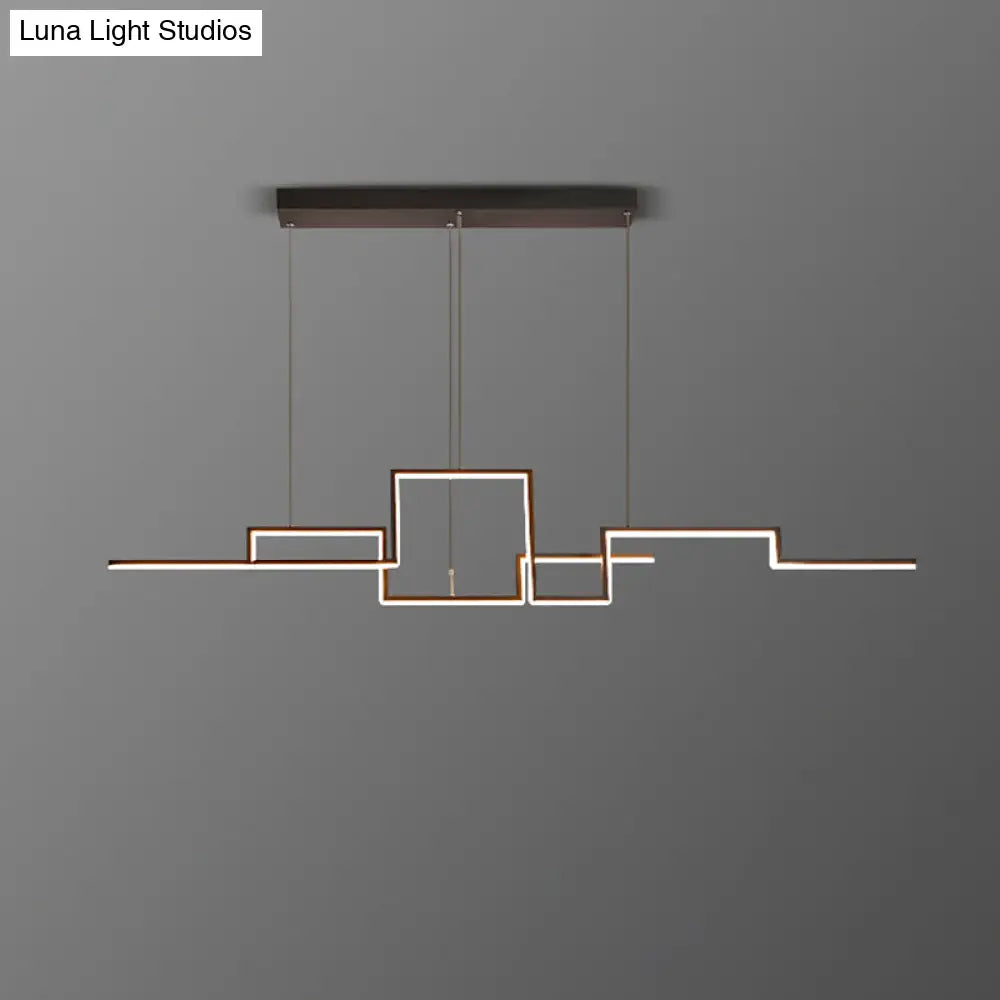 DecorBites™ Black Line Art Metal Hanging Lamp - Simplistic LED Island Lighting for Dining Room