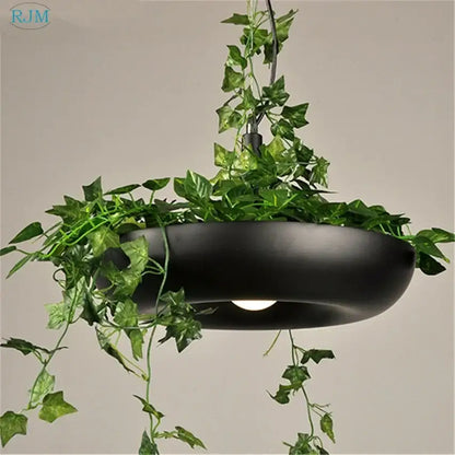 Black matte babylon garden pot plants pendant light kitchen ivy decor