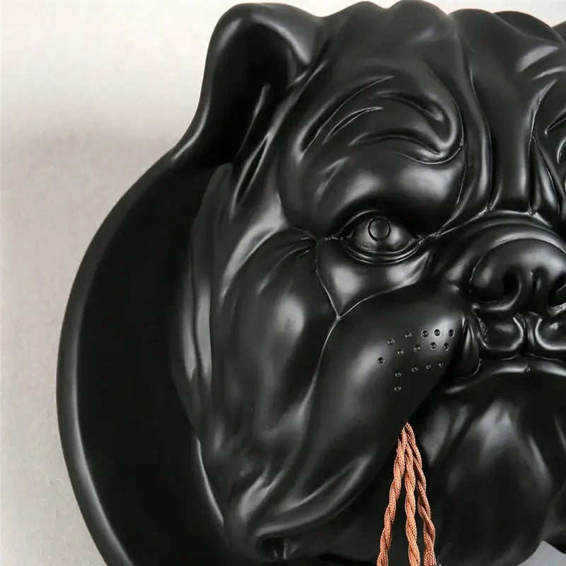 Black matte bulldog resin wall lamp living room sconce