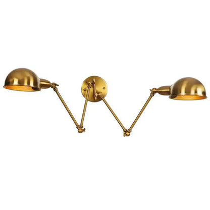 Black matte double swing arm wall sconce bedroom reading light
