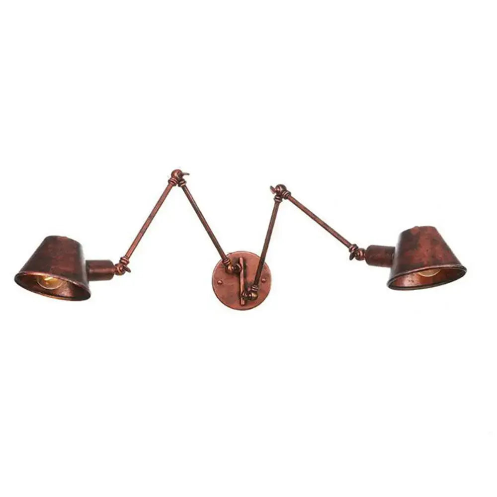 Black matte double swing arm wall sconce bedroom reading light