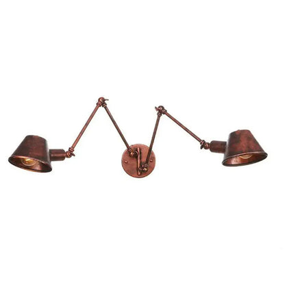 Black matte double swing arm wall sconce bedroom reading light