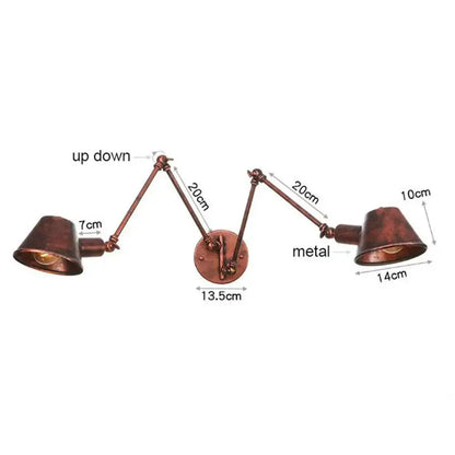 Black matte double swing arm wall sconce bedroom reading light