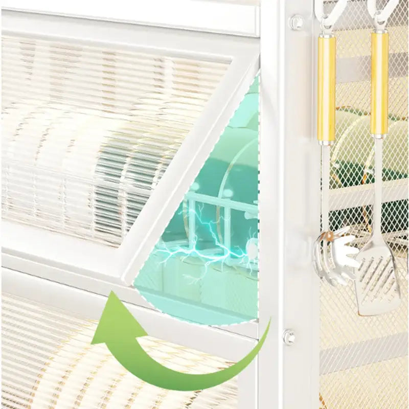 Black mesh double layer dish drying rack kitchen storage with drawers