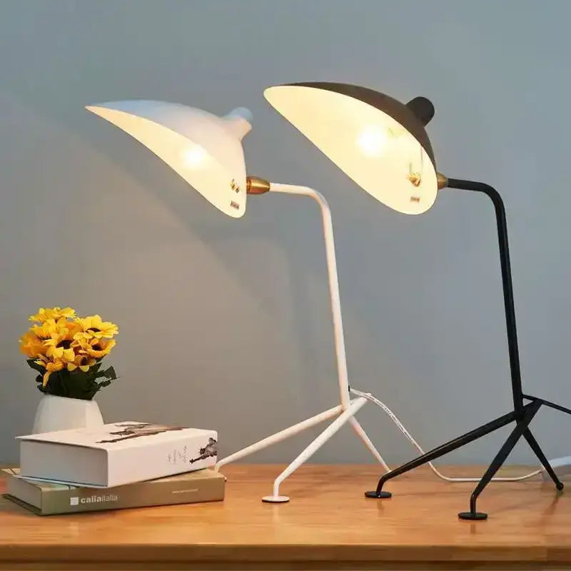 Black metal 3-arm floor lamp for living room with adjustable shades