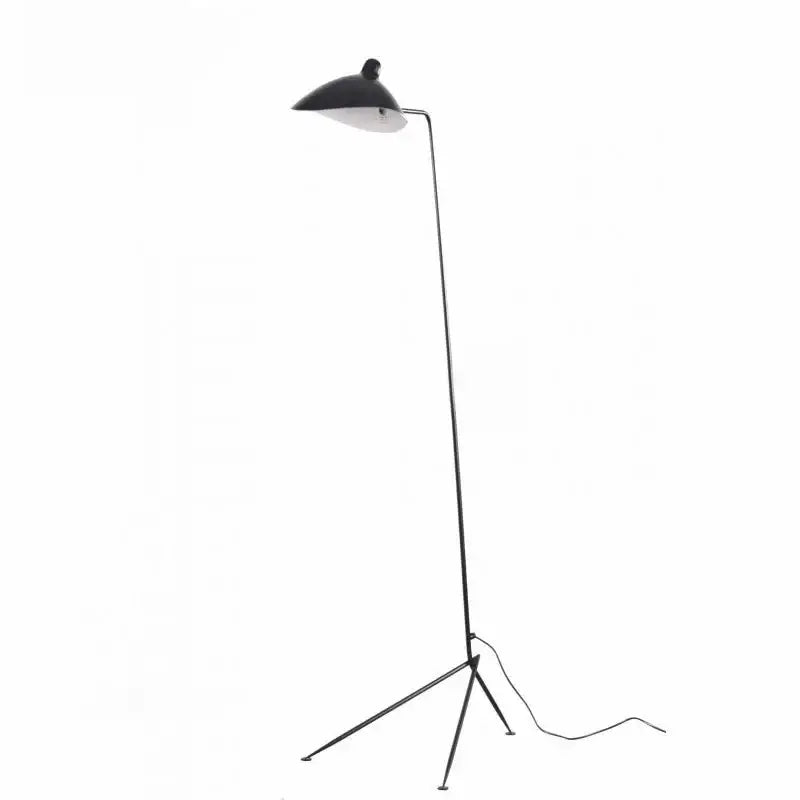 Black metal 3-arm floor lamp for living room with adjustable shades