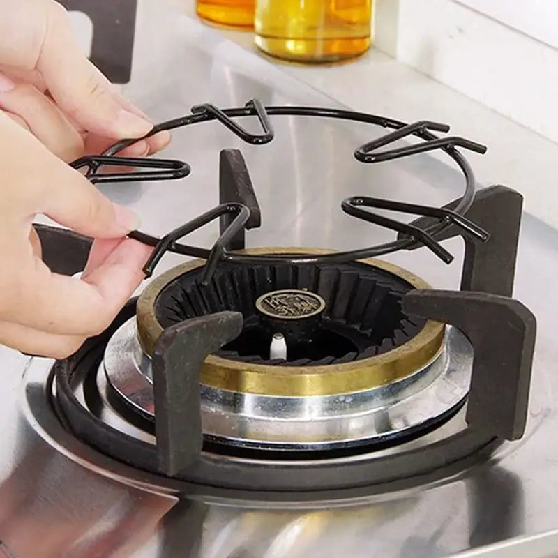 Black metal gas stove pot holder kitchen burner rack