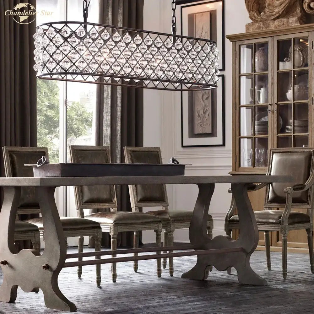 Black metal glass drop chandelier pendant lights for dining room