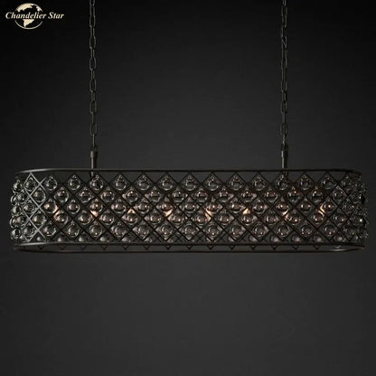 Black metal glass drop chandelier pendant lights for dining room