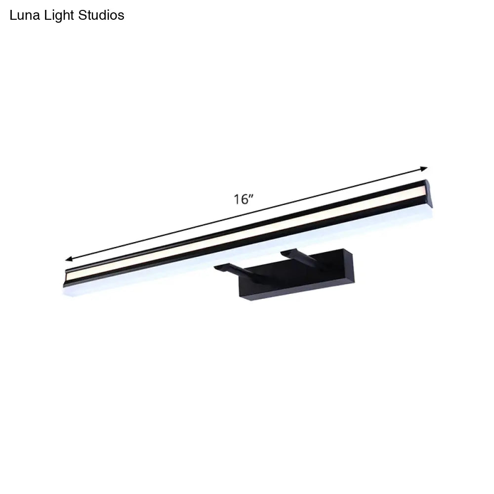 DecorBites™ Black Metal LED Bathroom Wall Sconce with Double Arm: Modern Rectangle Vanity Light