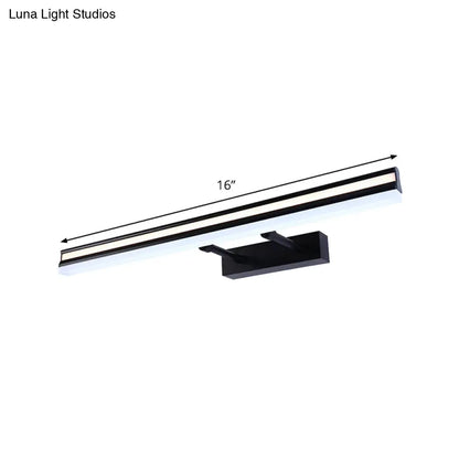 DecorBites™ Black Metal LED Bathroom Wall Sconce with Double Arm: Modern Rectangle Vanity Light