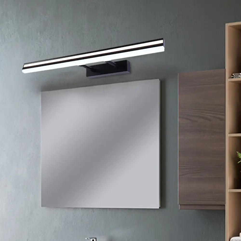 DecorBites™ Black Metal LED Bathroom Wall Sconce with Double Arm: Modern Rectangle Vanity Light
